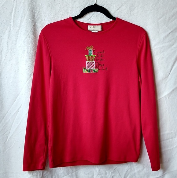 Women's Medium Red Christmas Long Sleeve tee - Picture 4 of 4
